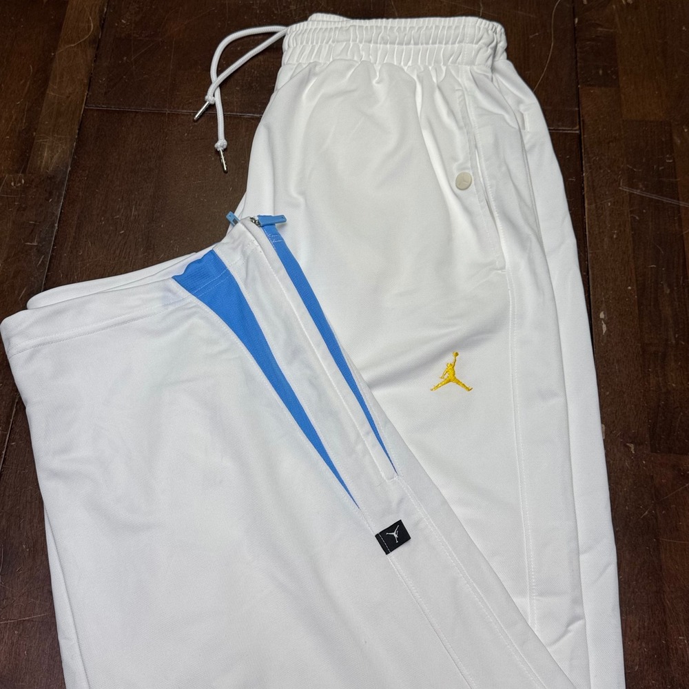 Jordan Track Pants North Carolina Colors Mens XL White Blue Zip Ankle Jumpman